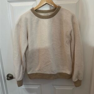 Maeve Cream and Tan Crewneck Sweater